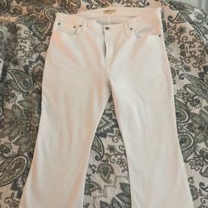 Madewell Cali Demi Boot jeans in pure white